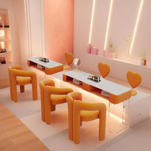Ll Light Luxury Internet Celebrity Manicure Table and Chair Set Combination Now Simple Single and Double Manicure Shop Table 2024 New Style