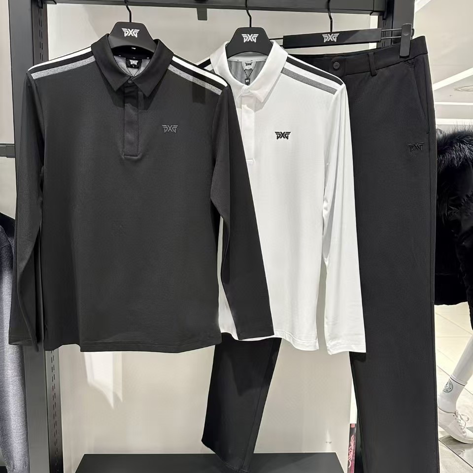 Autumn and Winter New Golf Clothing Men's Lapel Long-Sleeved Tops Casual Sports Versatile Business Breathable Jerseys