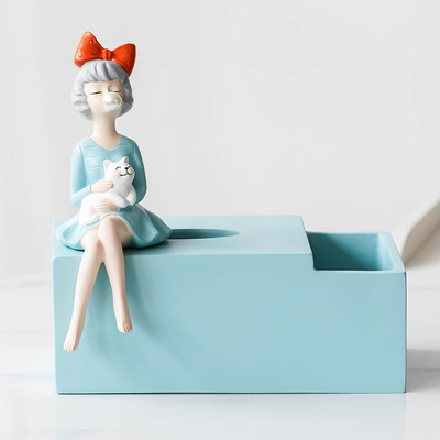 创意艺术感摩登少女高档轻奢风网红纸巾盒摆件客厅家用餐桌抽纸盒|ms