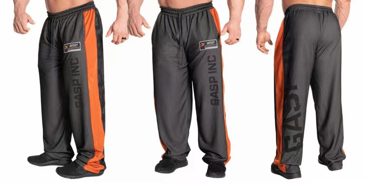 GASP Sweatpants Relaxed Mesh Black Orange