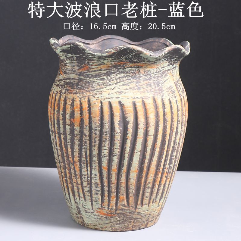 特大波浪口老桩-蓝色