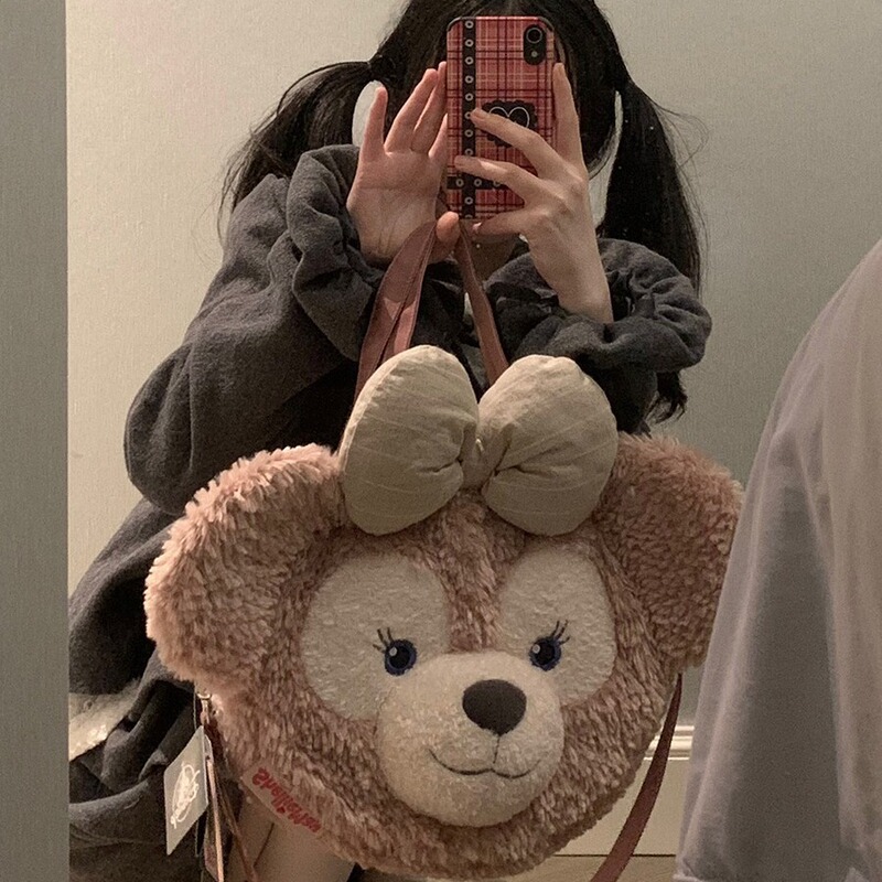 Zhao Lusi's Same Style Plush Bag with Cute Bow, Big Head Shirley Rose Crossbody Bag for Women, Versatile Face-Shaping Backpack Zhao Lusi's Same Style Plush Bag with Cute Bow, Big Head Shirley Rose Crossbody Bag for Women, Versatile Face-Shaping Backpack