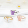 Accessory, white purple fuchsia cute ring, European style, Japanese and Korean