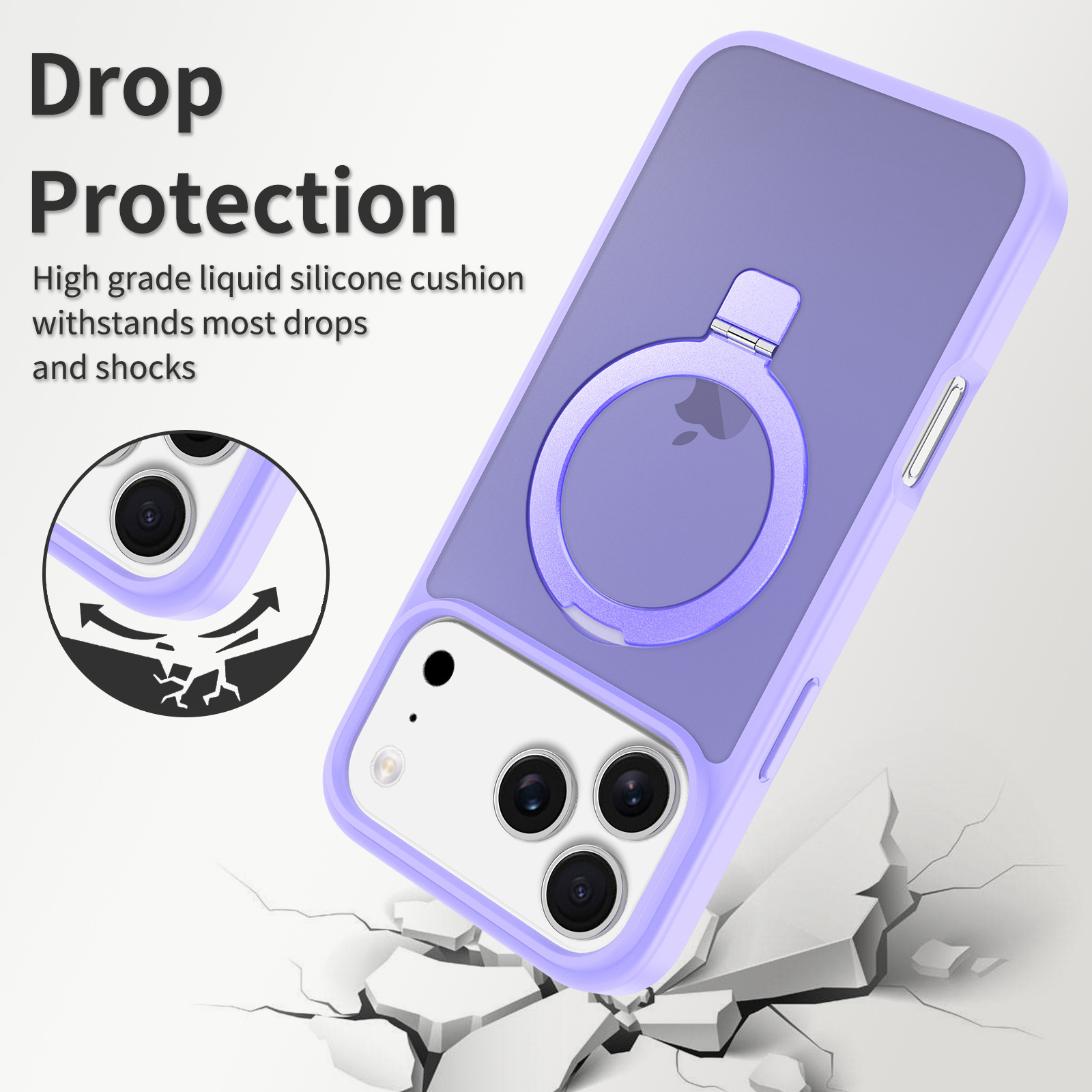 El exfoliante de la piel es adecuado para la carcasa del teléfono móvil Apple 17 Promax nuevo soporte magnético iphone17 anti-caída