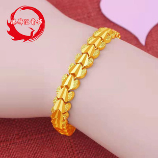 genuine goods Gold-plated Bracelet Women's Transporter Beads Women's All-match Love Jewelry Luckier Wangfu Bracelet Couple's Gold Bracelet