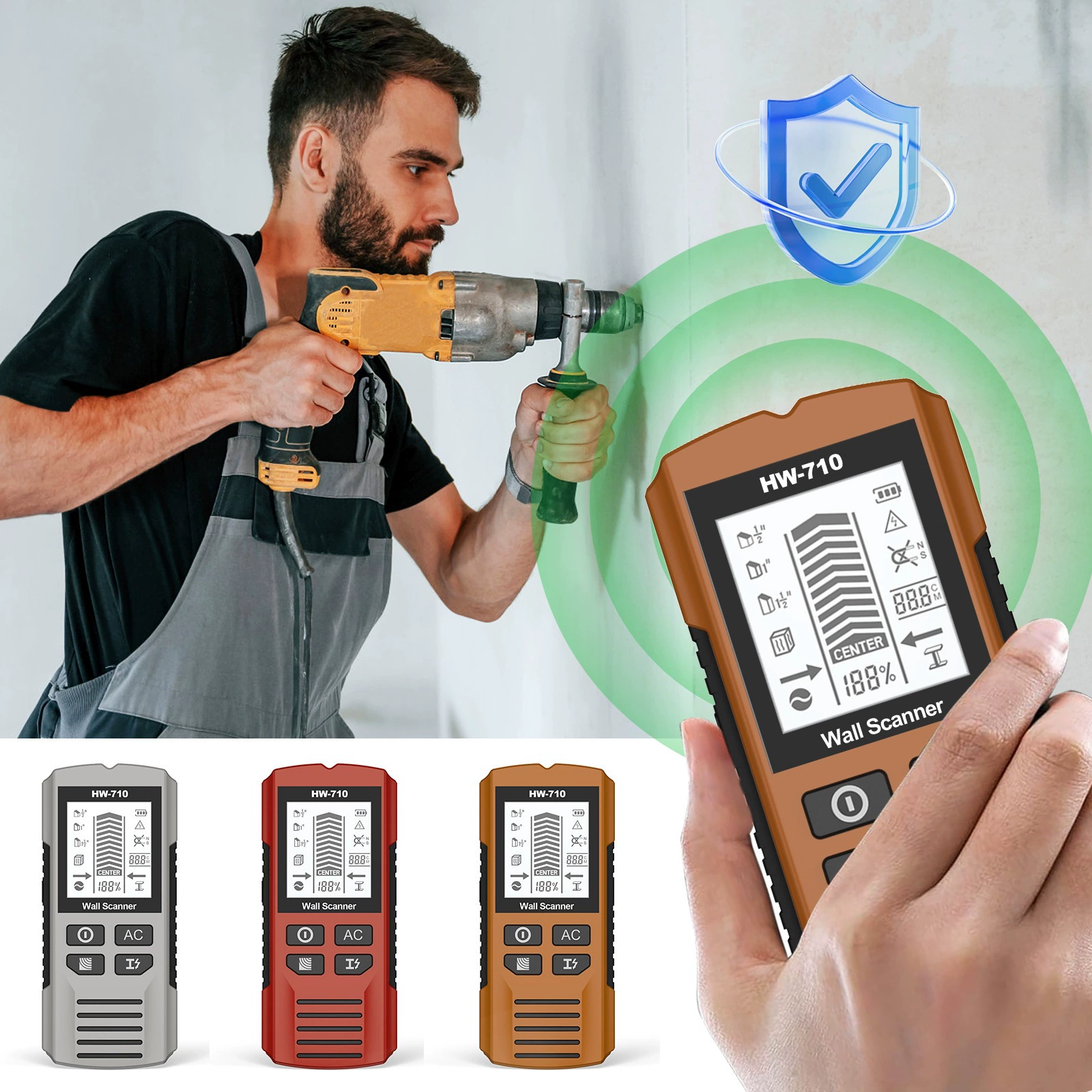 Многофункциональный детектор для стен: обнаружение стоек, колонн, металла. Новая модель.