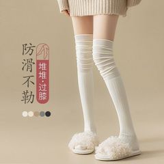 堆堆襪女過膝襪長筒春夏季薄款奶白過膝蓋長腿襪子春秋款防滑長襪