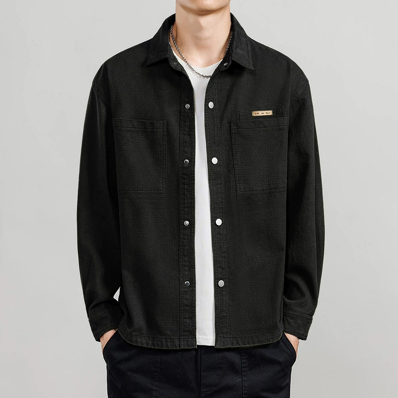 Один из поколения волос 2024 весна и осень новый % хлопчатобумажная рубашка мужское пальто текстурная куртка одежда Golden Coast