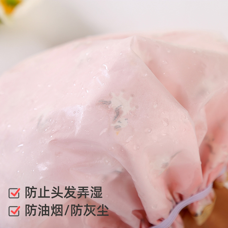 双层浴帽女防水洗澡头套家用成人沐浴帽发套厨房防油烟帽洗澡帽|undefined