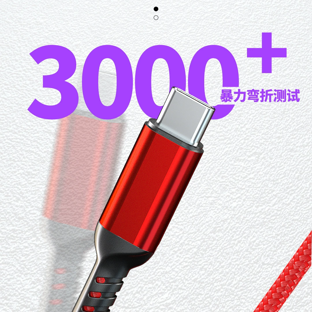 Huawei, apple, совместимый с тканью мобильный телефон, зарядный кабель, 6A, Android, три в одном, оптовый