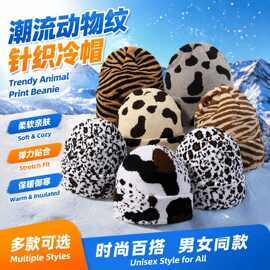 冬款套头帽子 欧美迷彩提花针织帽 无檐便帽外贸亚马逊Beanie Cap