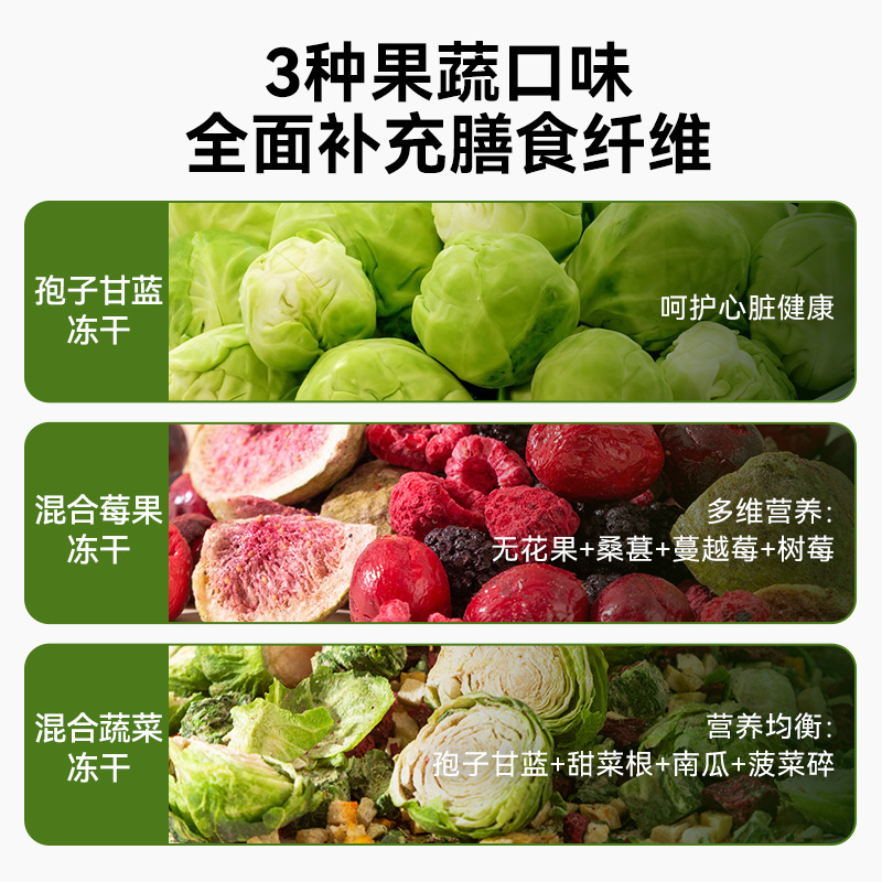 Esporas de col congelada serie de verduras y frutas saludables 50g paquete pequeño para perros en el hogar recompensa entrenamiento snack gato