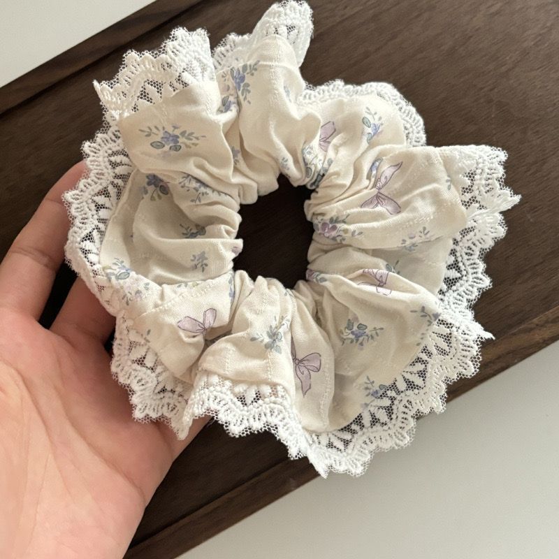 Nuevo encaje coreano anillo de cabello de alto nivel anillo de cabello de niñas cabeza de cuerda de arco flotante cuerda de cabello tocado