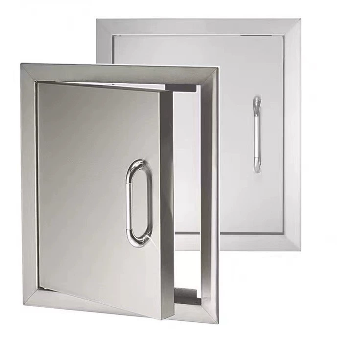 Дверь кухонного шкафа 201/304 Дверь шкафа из нержавеющей стали Встроенная монтажная лента съемная хромированная ручка