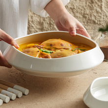 厂家陶瓷盘子高级感菜盘高档酒店摆盘餐厅汤盘大号酸菜鱼盘异形盘