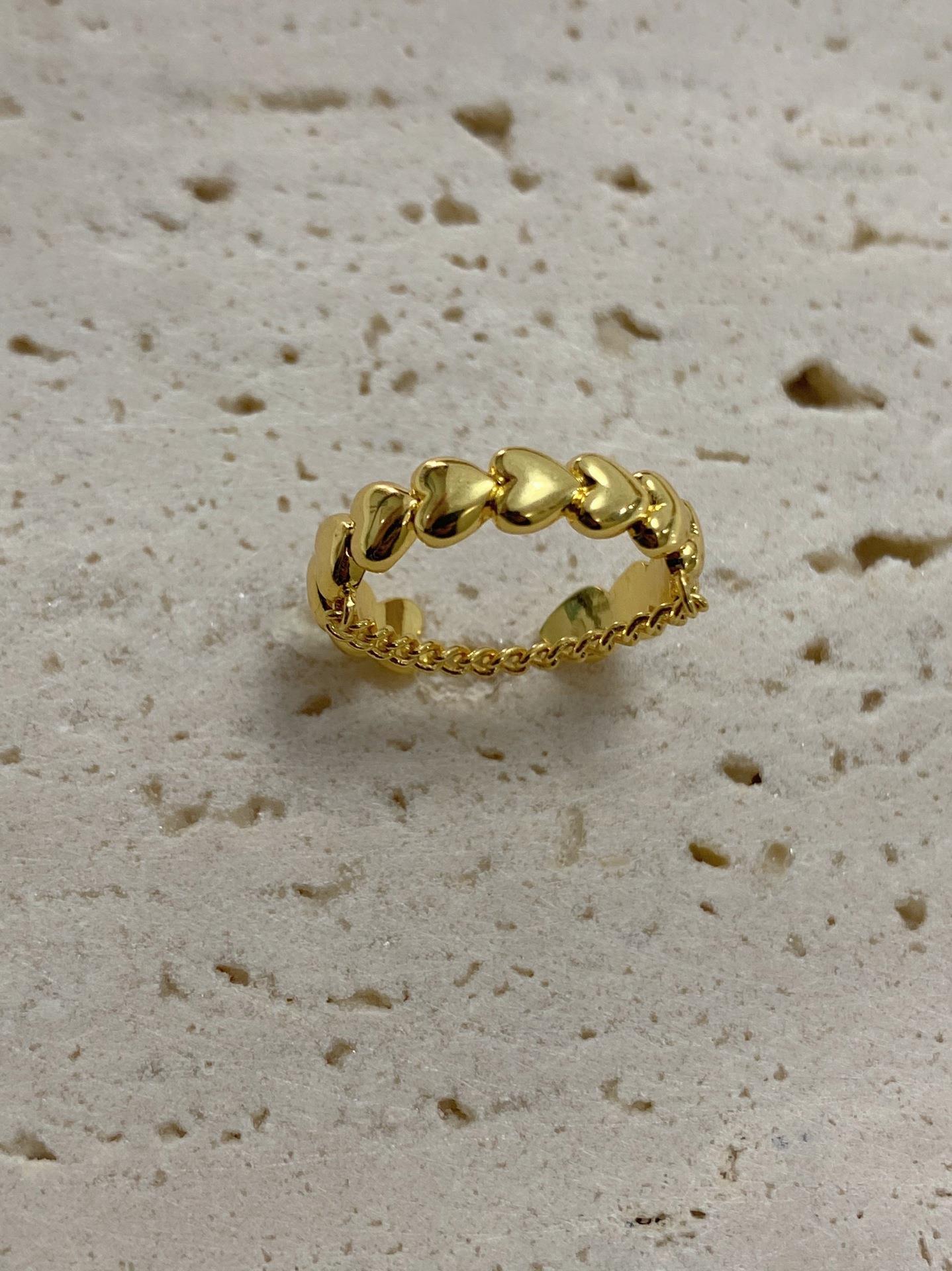 Simple Style Heart Shape Copper Plating Rings 1 Piece