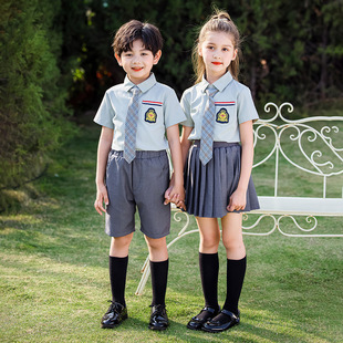 School uniform for primary school students summer shirt children's graduation performance class uniform kindergarten Garden uniform summer clothing College suit