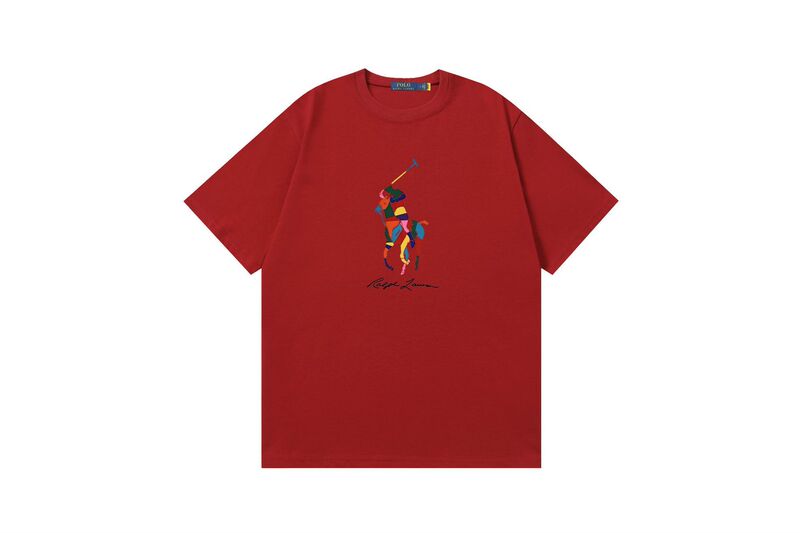 クロスボーダー 25ssRL Laff's 高品質刺繍ロゴ ルーズコットン 半袖 メンズ レディース おしゃれで万能なTシャツ|undefined