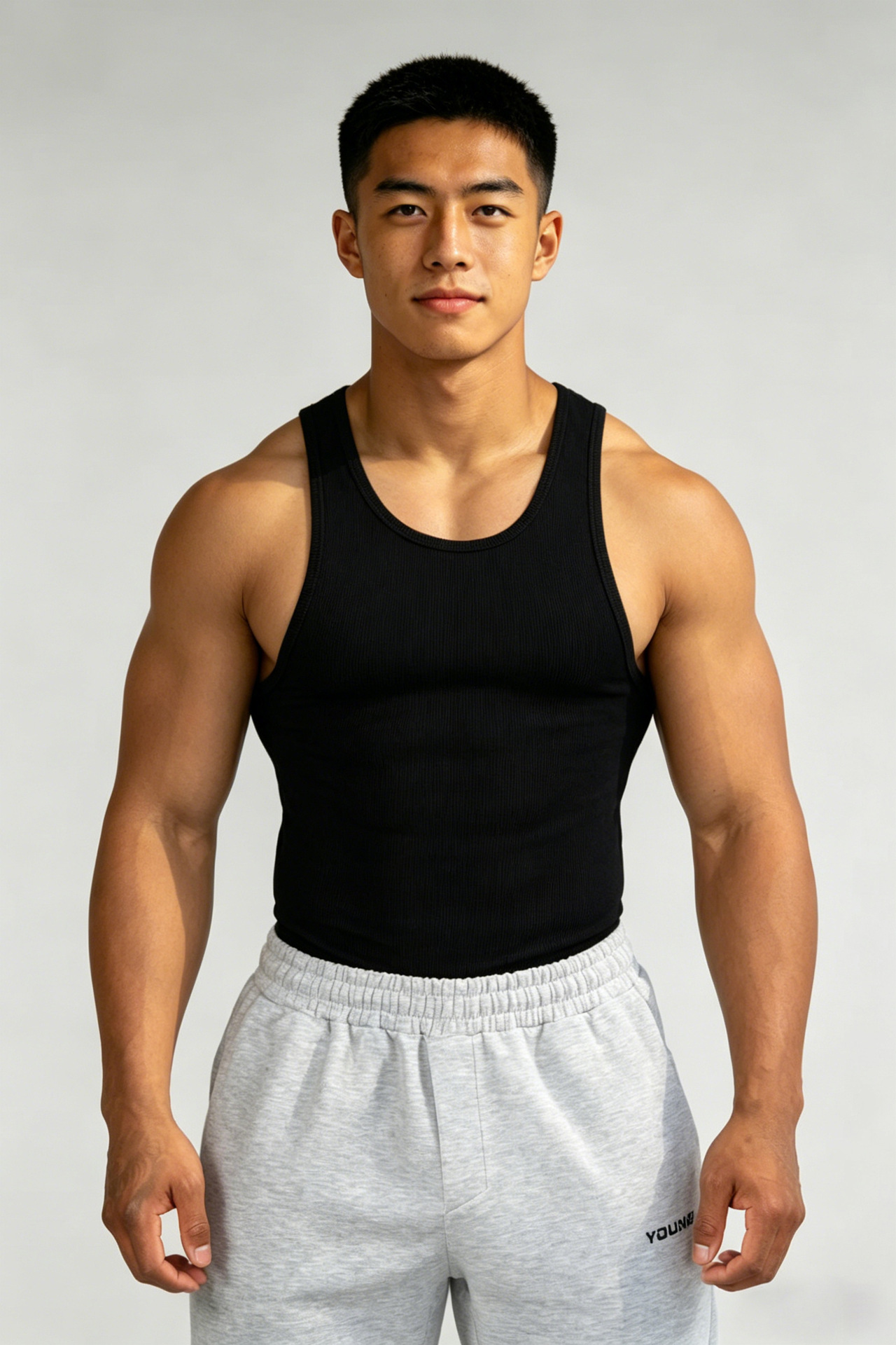 Chaleco de textura peinada, chaleco grande, ropa de entrenamiento de ocio deportivo de verano para hombres, camiseta sin mangas seca a hombros