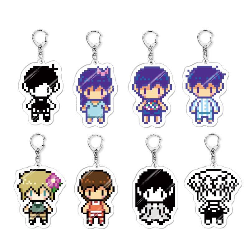 Game OMORI Pixel Space Caret Aubrey Acrylic Keychain Creative Campus Pendant
