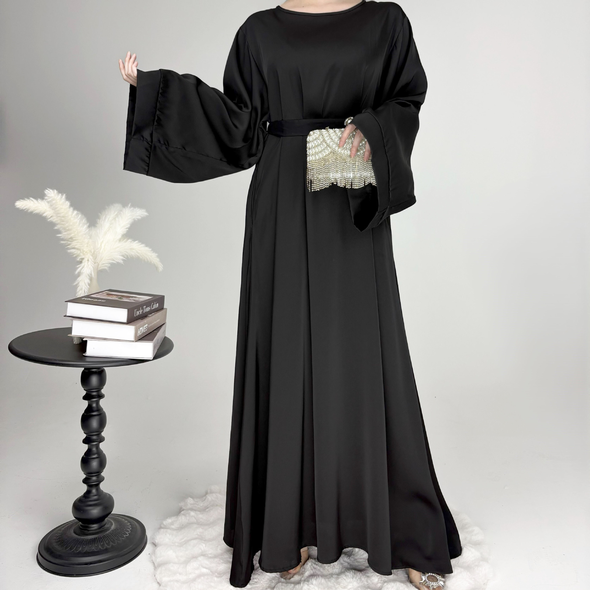 Elegant Maxi Dress for Women Long Sleeve Lightweight Chiffon Evening Gown Flattering Design Flowy Party Dress_ecoleips.com