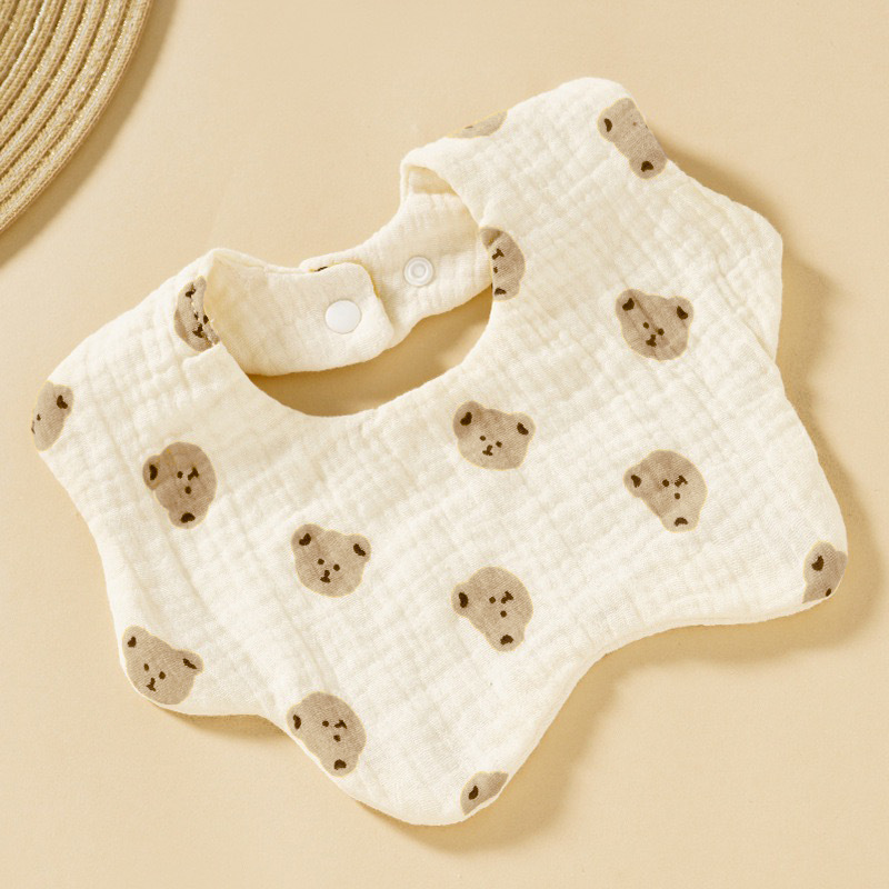 Babero para bebé tipo a babero redondo de seis capas para niños dibujos animados recién nacido algodón puro primavera y verano