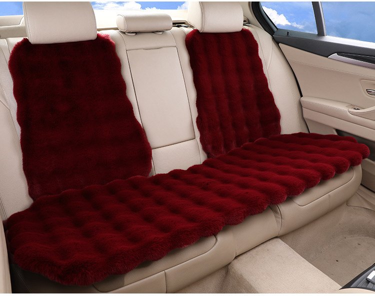 Winter Rabbit-Proof Plush Short Plush Three-Piece Set Single-Piece Genuine Fur Integrated Warm Fur Cushion Car Seat Cushion