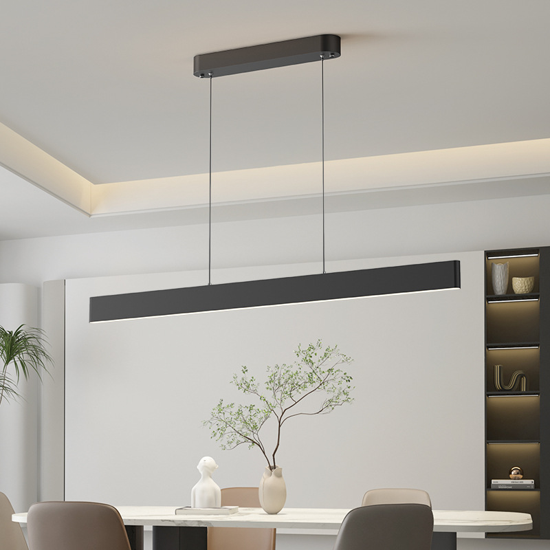 Gran vista jardín una línea larga protección de ojos lámpara de comedor mesa de comedor bar nórdico minimalista lámpara de comedor creativa 461L