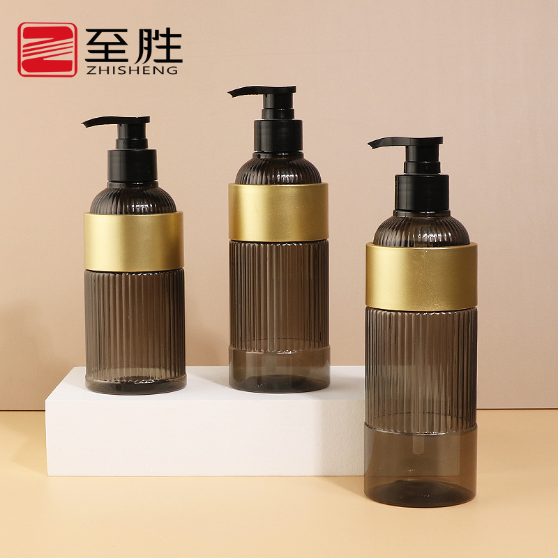 300ml350ml400mlシャンプーボトルグレーストライプ入浴露瓶プラスチックPET押圧洗浄保護分注瓶|undefined
