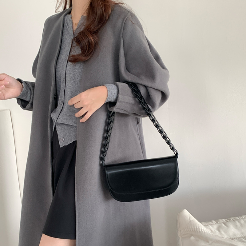 Underarm genuine leather women's 2024 new niche design, woven strap, saddle bag, single shoulder crossbody bag_voghion.com