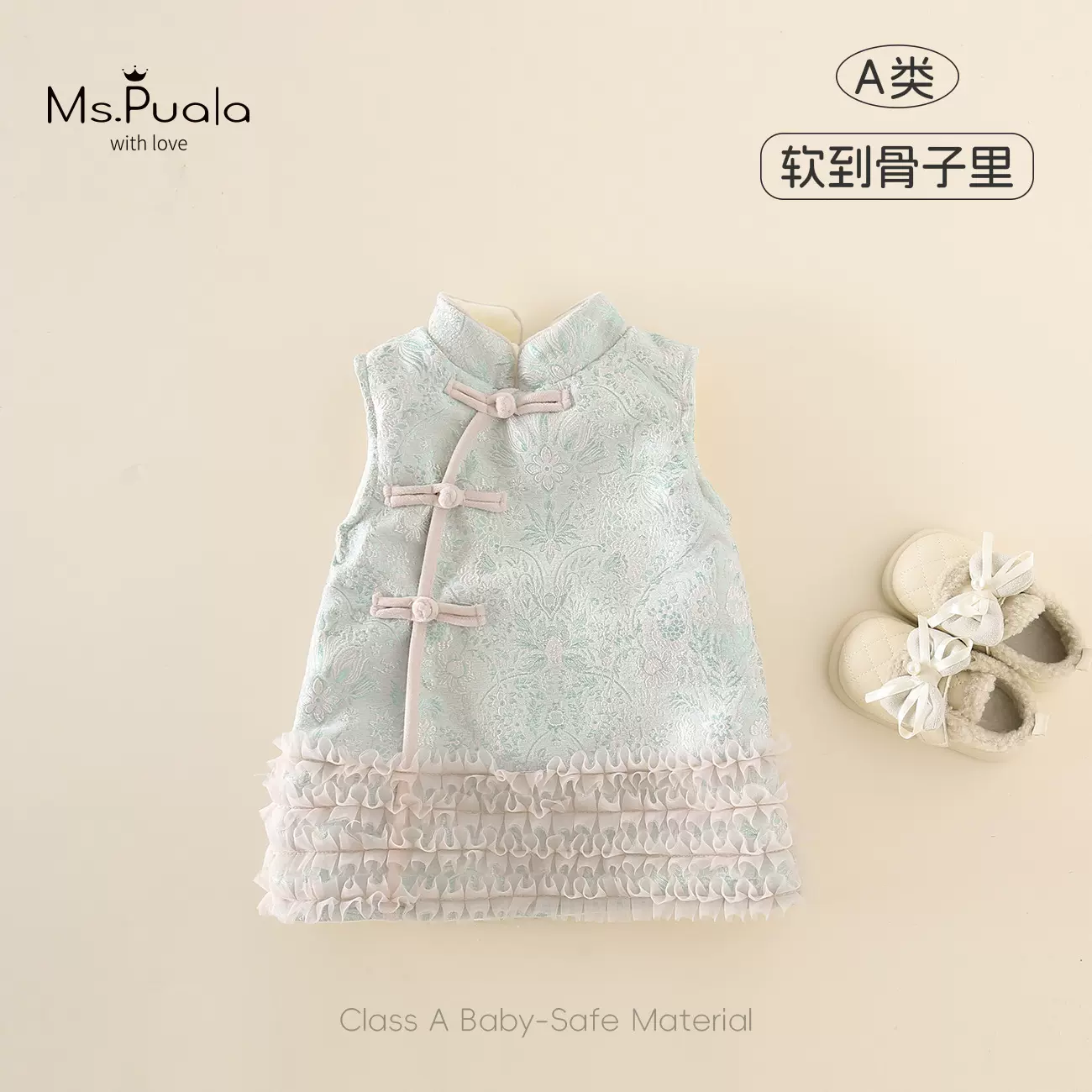 冬季新款婴幼儿A类童装背心裙亲肤舒适软糯女宝宝加绒舒适连衣裙