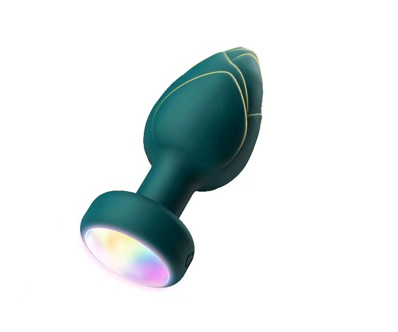 Силиконовый LED-анальный пробка, беспроводной пульт вибрации, водонепроницаемая аккумуляторная, черный/красный/зеленый