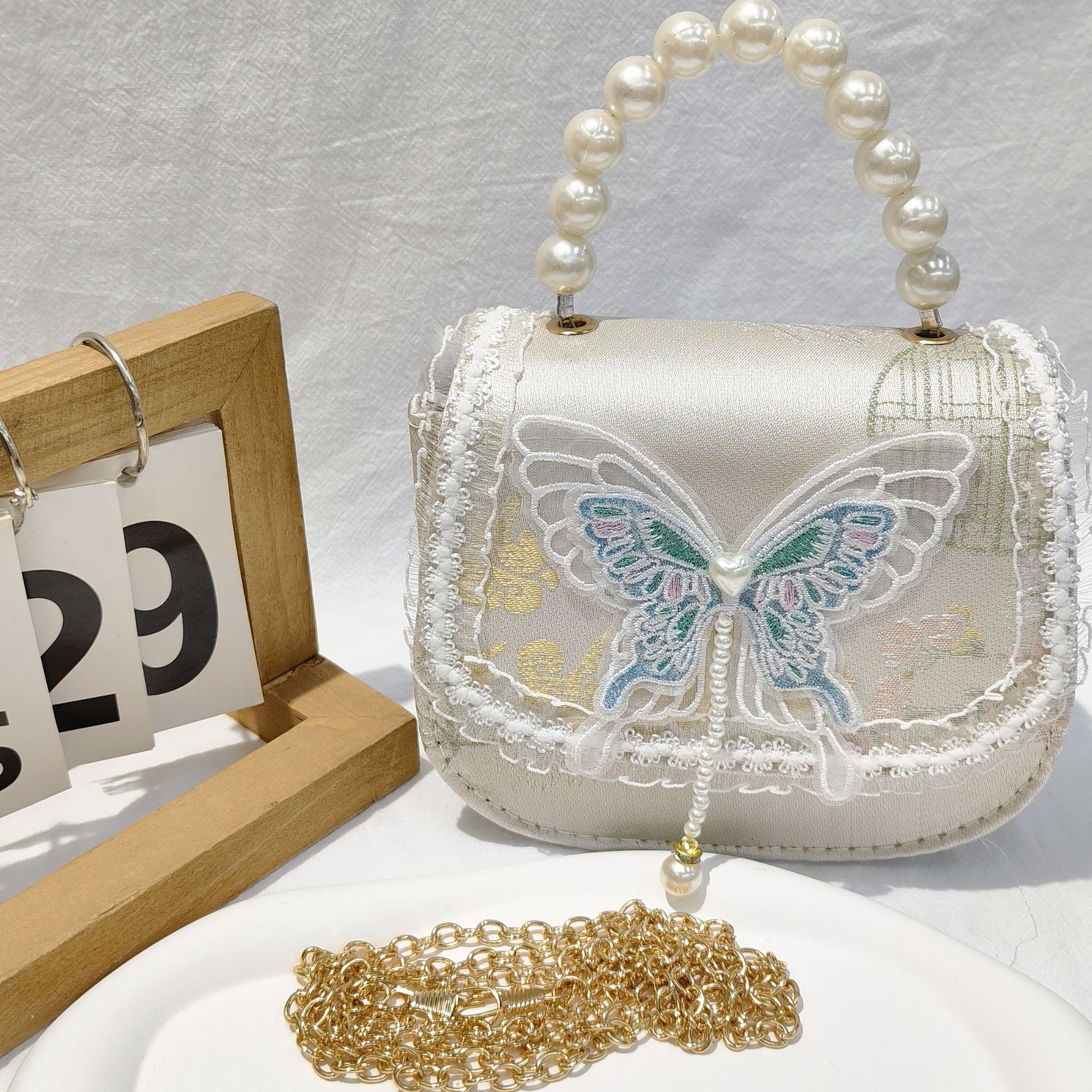 Bolso de arco para niños bolso de rosa de verano bolso de mochila para chicas bolso de princesa de perla pequeña bolsa de cambio de viento fragante