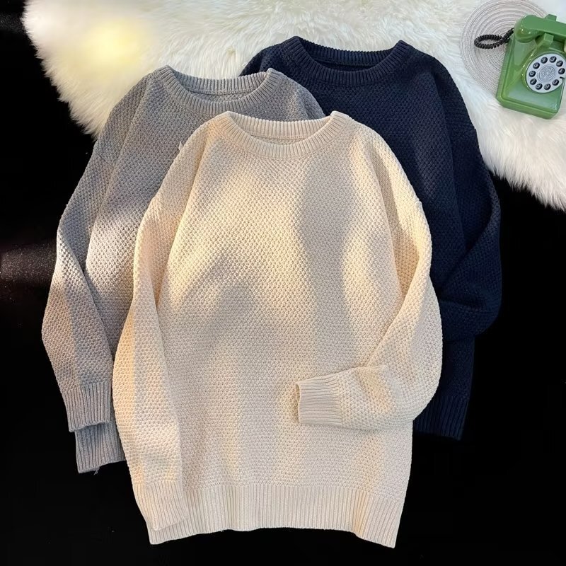 Casual Sweater for Men, 2022 Autumn and Winter New Trendy Couple Style Round Neck Casual Inner Wear Top, Versatile and Easy to Match Casual Sweater for Men, 2022 Autumn and Winter New Trendy Couple Style Round Neck Casual Inner Wear Top, Versatile and Easy to Match