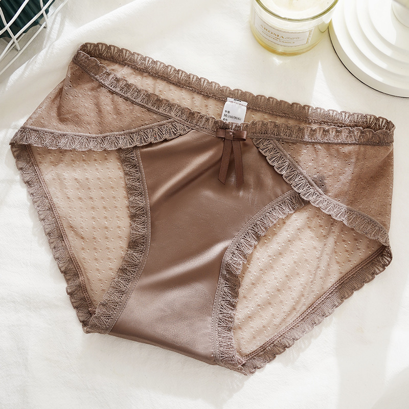 女性用レース下着、日本風メッシュ、透け感のある綿素材、吸湿性のある三角パンツ、卸売、純綿クロッチ、抗菌、露出防止|undefined