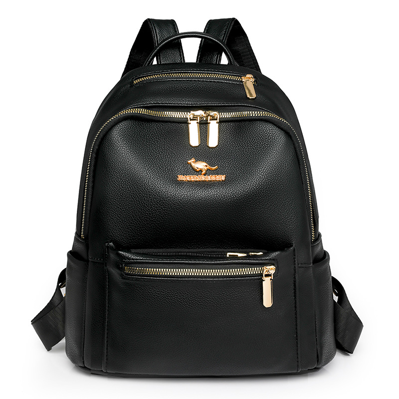 Textura transfronteriza sencilla de dama retro europea y americana mochila de viaje de gran capacidad de color sólido sencilla mochila de viaje de hombro