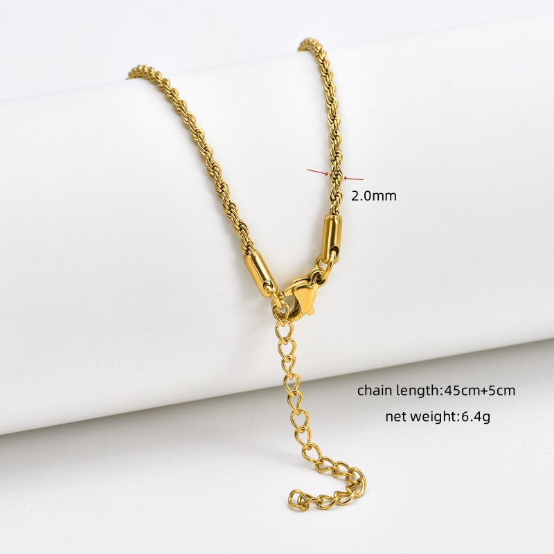 17g Weight Chain Jewelry Making Type 18K Gold Plated Plating Material Chain Necklace Classification 1 Piece Quantity Titanium Steel Material Geometric Pattern All Seasons Season Polished Finish Plating Design Simple Style Style 1 Piece Titanium Steel 18K Gold Plated Polished Chain Necklace Chain Simple Style Geometric 9