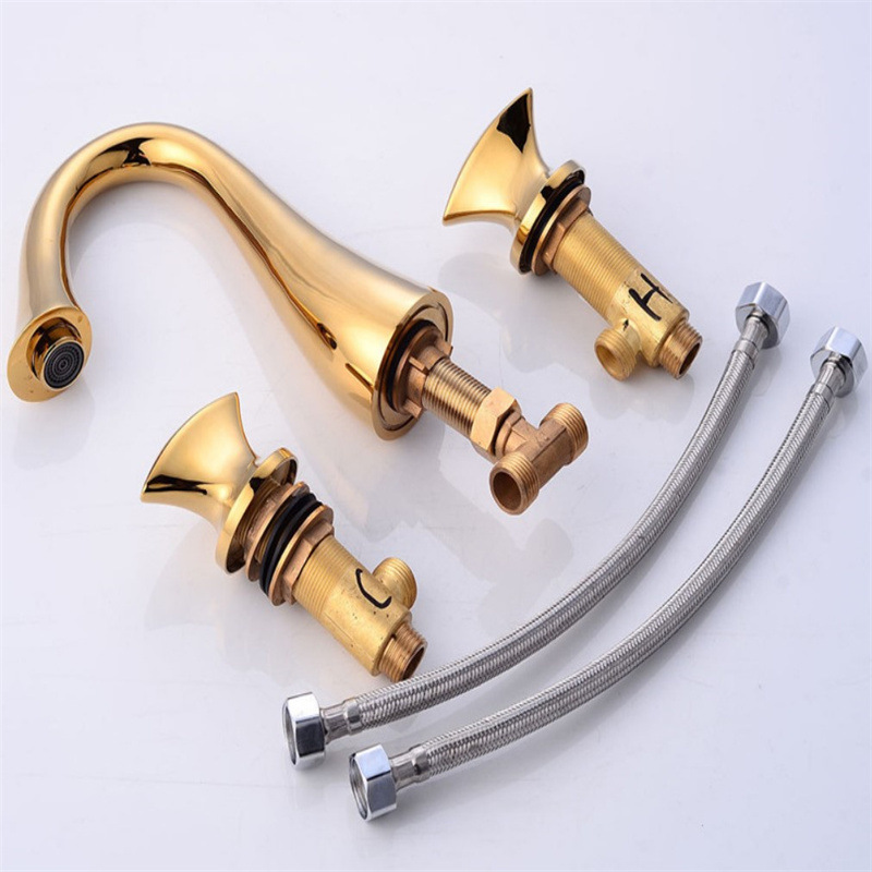Brass stainless steel bronze DZR three-hole split 8 inch South America North America basin hot and cold faucet