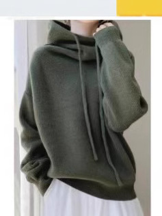 ヨーロッパの新商品の100ウールのセーターの女性は帽子まで厚くて、だらだらしています。|undefined