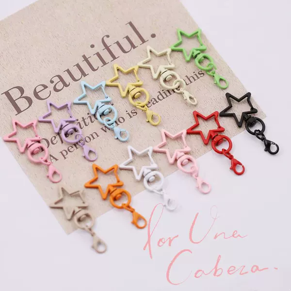 Special lobster clasp for beadwork, painted star keychain, colorful spray-painted door clasp, beadwork pendant, DIY accessory