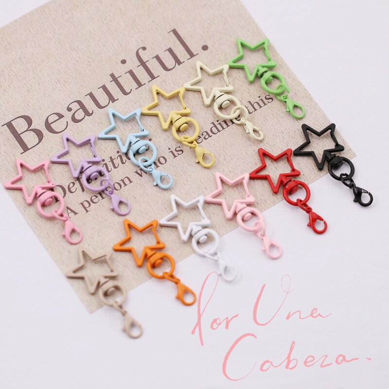 Special lobster clasp for beadwork, painted star keychain, colorful spray-painted door clasp, beadwork pendant, DIY accessory Special lobster clasp for beadwork, painted star keychain, colorful spray-painted door clasp, beadwork pendant, DIY accessory