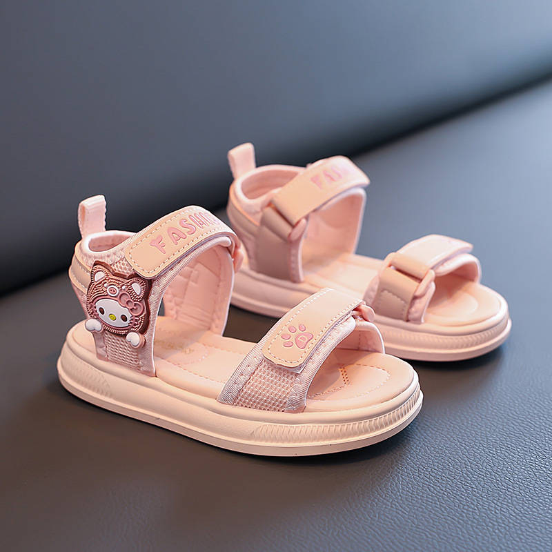 Sandálias de niñas verano 2026 nuevos zapatos de playa suaves para niños zapatos de princesa casuales zapatos para niños grandes