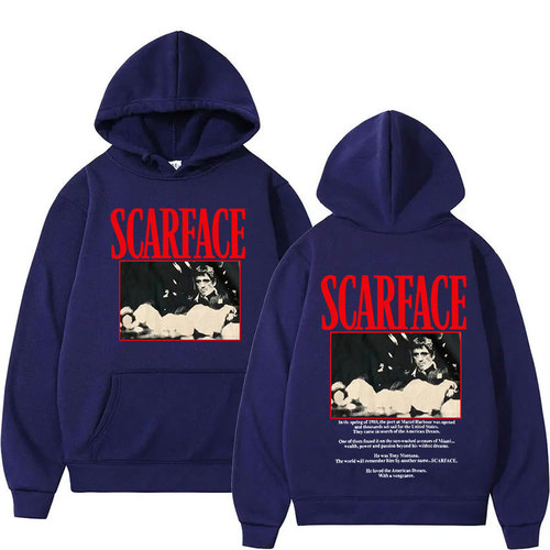 Tony Montana Scarface 90s Classic Hoodie for Men and Women Hip-Hop Retro Long-Sleeve Sweatshirt