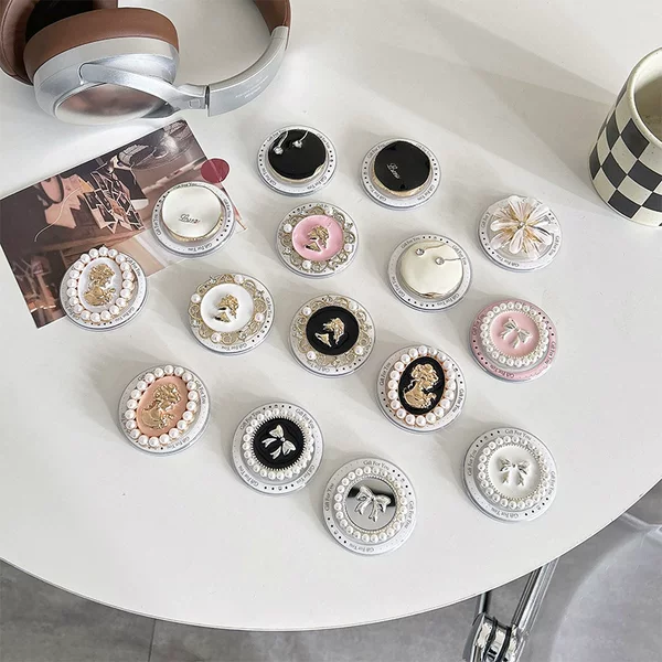 Light Luxury Elegant Women's Simple Magnetic Suction Niche Metal Beauty Head Mobile Phone Holder Korean-style Ins Style Adhesive Back Sticker