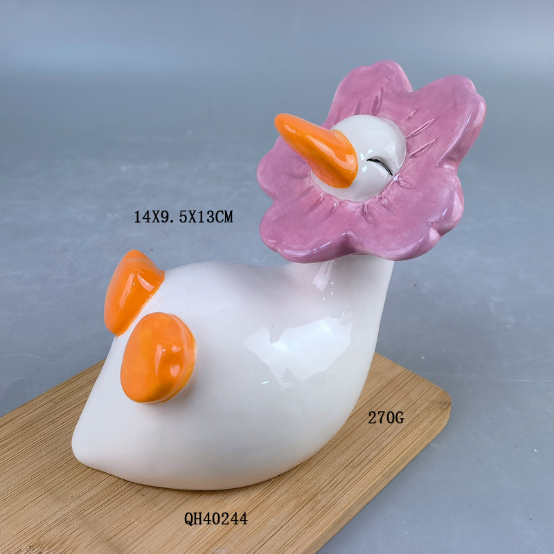 Cerámica cuidadosamente seleccionada mini patitos blancos adornos de animales plantas en macetas rocalla paisaje paisajístico micro paisaje decoración de pato tridimensional