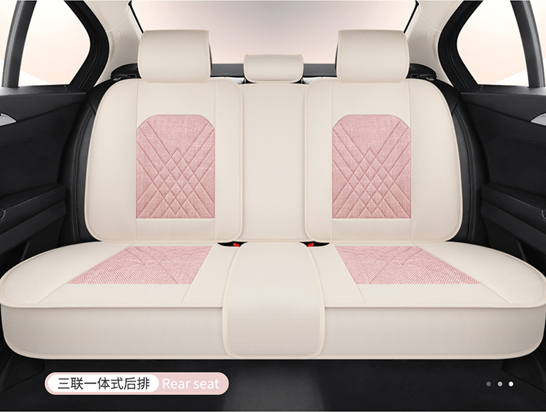 Cotton and Linen Car Seat Cushions for All Seasons, New Fabric Seat Cushions, Linen Seat Covers, Car Supplies, Seat Covers, All-Inclusive
