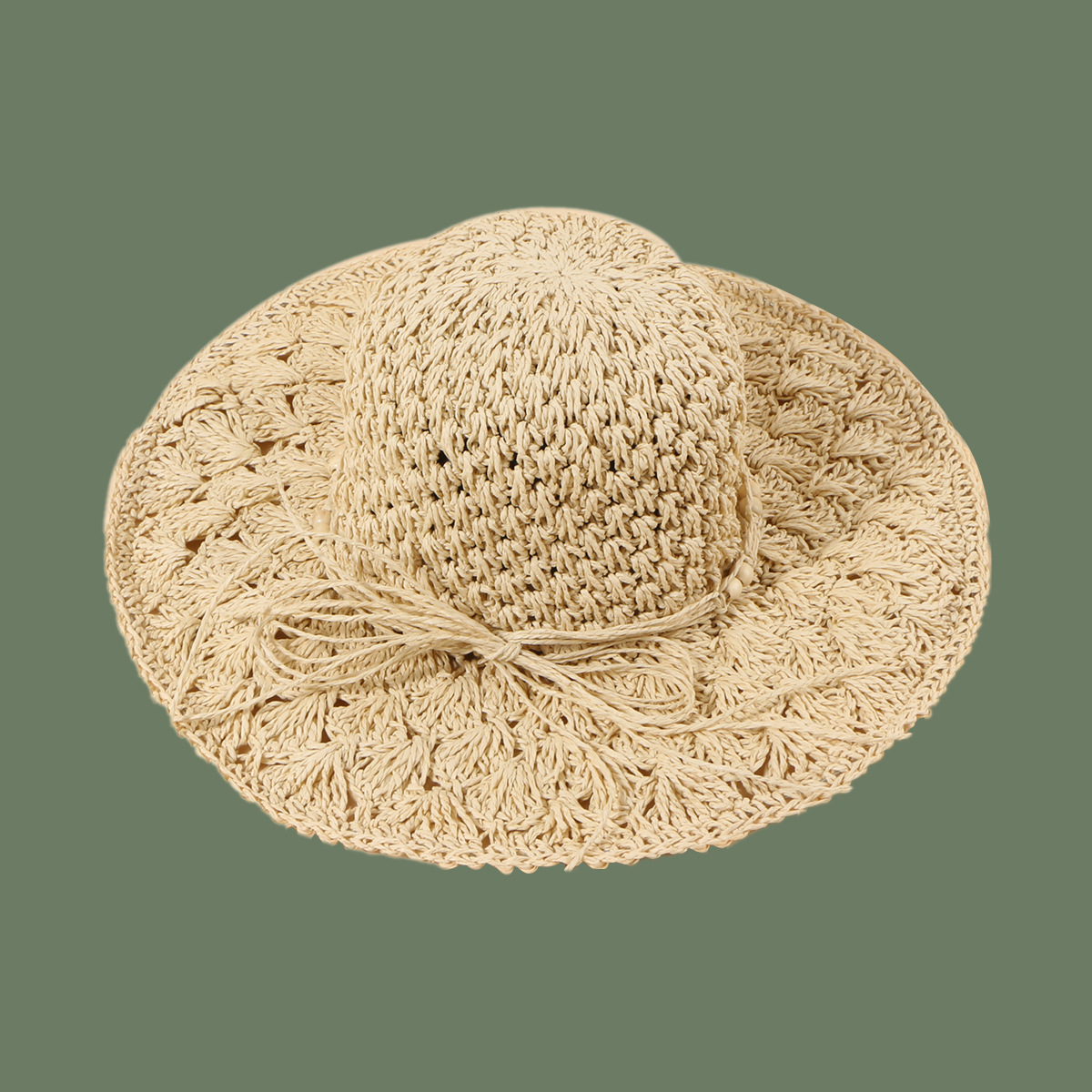 sunshade wooden bead pineapple head hand hook straw hat NSTQ34662