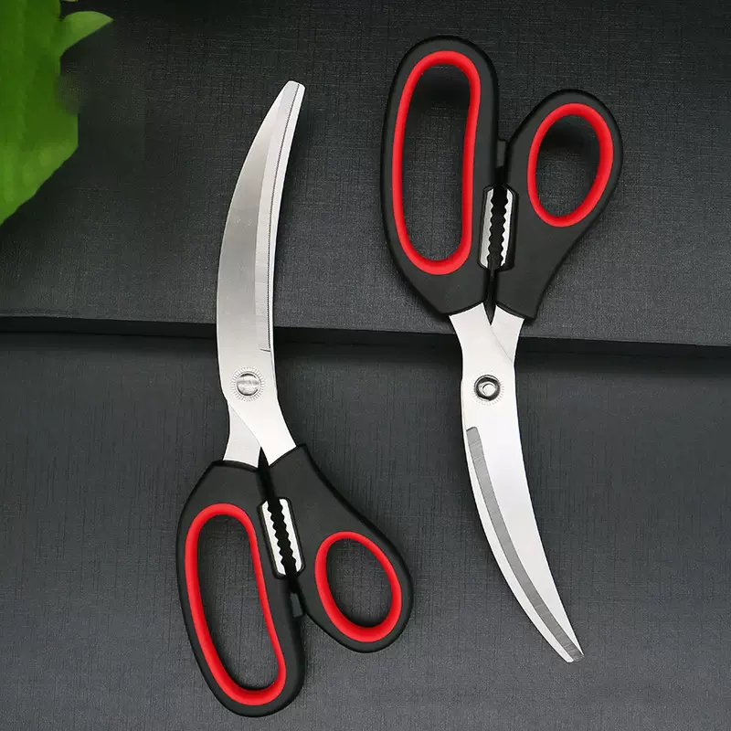 韩国爆款弯头烤肉剪刀套装 不锈钢厨用食品剪子多功能厨房剪 批发