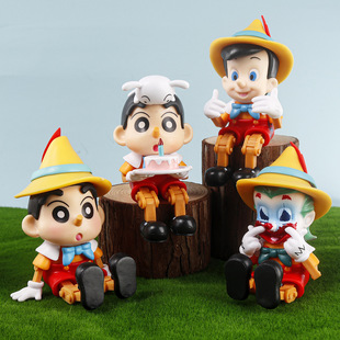 Cross-Border Hand-Made Pinocchio Puppet Clown Shin-Chan Cake Baking Decoration Trendy Creative Gift Doll Ornaments