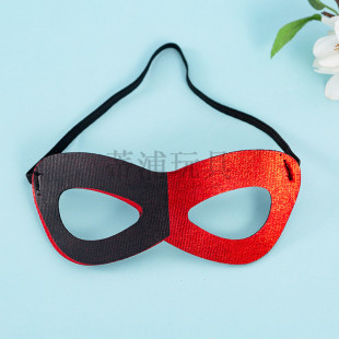 Halloween black and red stitching Clown eye mask head-mounted half face mask masquerade film performance props